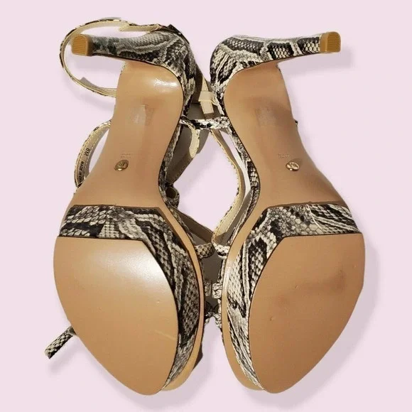 PELLE Moda Sandals Olya Sandal In Black White Snake Print Size 8 - Picture 11 of 11